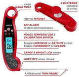 Kizen Instant Read Meat Thermometer- Waterproof Ambidextrous Thermometer with Backlight & Calibration.