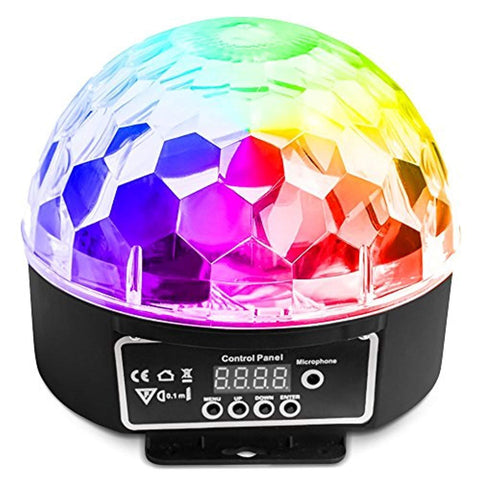 LED Disco Ball by NuLights - RGB LED Party Lights - 100% RISK FREE! Best for Kids Parties, DJ & Mood Lighting. Party Light for Indoors/Outdoors - DMX, Sound Activated, Digital Display, 5 Color