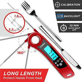 Kizen Instant Read Meat Thermometer- Waterproof Ambidextrous Thermometer with Backlight & Calibration.