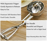 Cookie Scoop Set, Ice Cream Scoop Set, 3 PCS Metal Ice Cream Scoop Trigger Include Large-Medium-Small Size, Select 18/8 Stainless Steel, Secondary Polishing