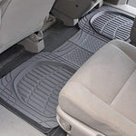 Motor Trend 4pc Gray Car Floor Mats Set Rubber Tortoise Liners w/ Cargo for Auto SUV Trucks