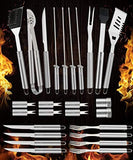 BBQ Grill Tools Set with 26 Barbecue Accessories - Stainless Steel Utensils with Aluminium Case - Complete Outdoor Grilling Kit