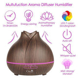 Oasis Essential Oil Diffuser (400ml) - Best Rated Aromatherapy Diffuser - Cool Mist Humidifier with Adjustable Mist Mode and 7 Color Changing LED Lights - Ultrasonic Humidifier (Light Wood Grain)