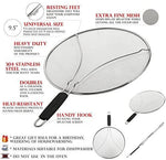 Grease Splatter Screen for Frying Pan 13" - Stops 99% of Hot Oil Splash - Protects Skin from Burns - Splatter Guard for Cooking - Iron Skillet Lid Keeps Kitchen Clean by Veracity & Verve