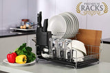 PremiumRacks Professional Dish Rack - 316 Stainless Steel - Fully Customizable - Microfiber Mat Included - Modern Design - Large Capacity