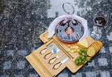 100% Natural Bamboo Cheese Board and Cutlery Set with Slide-out Drawer. Serving Tray for Wine, Crackers, Charcuterie. Perfect for Christmas, Wedding & Housewarming Gifts.