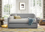 Homelegance Tulney Fabric Upholstered Daybed with Trundle, Twin, Gray