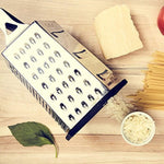 maison maison Cheese Grater - 6 Sided Stainless Steel, Best for Cheeses, Parmesan & Vegetables, Rubber Handle & Non-Slip Base