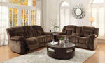 Homelegance Laurelton 90" Microfiber Double Reclining Sofa, Chocolate Brown