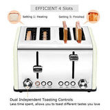 2 Slice Toaster, CUSIBOX Extra Wide Slots Stainless Steel Toaster with 7 Bread Browning Settings, REHEAT/DEFROST/CANCEL Function, 750W