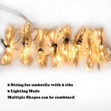 Patio Umbrella Lights 8 Lighting Mode 104 LED String Lights with Remote Control Umbrella Lights Battery Operated Waterproof Outdoor Lighting for Patio Umbrellas Outdoor Use Camping Tents Warm White