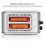 2 Slice Toaster, CUSIBOX Extra Wide Slots Stainless Steel Toaster with 7 Bread Browning Settings, REHEAT/DEFROST/CANCEL Function, 750W