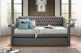 Homelegance Tulney Fabric Upholstered Daybed with Trundle, Twin, Gray