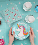 102 Piece Rainbow Unicorn Party Supplies Set Including Banner, Plates, Cups, Napkins, Straws, and Tablecloth, Serves 20