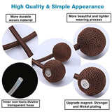 NZQXJXZ Curtain Tiebacks Magnetic, Drape Holders Holdbacks Decorative Weave Rope Clips Window Sheer Blackout Panels Home Office, Chocolate (Pack of 6)