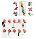 Meta-U Set of 4 Strong Magnetic Key Holder Hook with Wall Climbing Man Design | Random Color