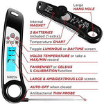 Kizen Instant Read Meat Thermometer- Waterproof Ambidextrous Thermometer with Backlight & Calibration.