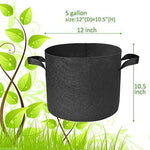 10-Pack 5 Gallon Grow Bags for Potato/Plant Container/Aeration Fabric Pots with Handles (Black)