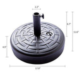 FLAME&SHADE Patio Umbrella Stand Outdoor Parasol Base Weight Plastic Sand Water Filled Round 80lb Black