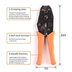 IWISS Crimping Tool Kits with Wire Stripper and Cable Cutters Suitable for Non-insulated & Insulated Cable End-sleeves Terminals or Ferrules with 5 Changeable Die Sets in Oxford Bag