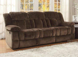 Homelegance Laurelton 90" Microfiber Double Reclining Sofa, Chocolate Brown