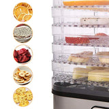 Food Dehydrator Machine, BPA Free Drying System With Nesting Tray - For Beef Jerky Preserving Wild Food and Fruit Vegetable Dryer in Home Kitchen (Button/ 7-Tray)