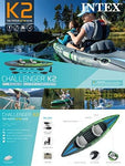 Intex Challenger K1 Kayak, 1-Person Inflatable Kayak Set with Aluminum Oars and High Output Air Pump