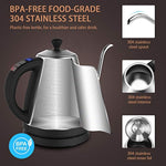 Electric Kettle with Variable Temperature, 1.2L Gooseneck Pour-Over Kettle for Drip Coffee and Tea, BPA-Free 304 Stainless Steel Kettle with LCD Display and Keep Warm Function Kettle, 1000W