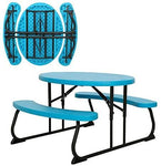 LIFETIME 60229 Kids Oval Picnic Table, Glacier Blue