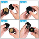 2.5 Inch Spice Herb Grinder, Siasky 4 Piece Manual Grinders with Pollen Catcher, Premium Anodized Aluminum Herb Grinder with Diamond Shaped Teeth, Elegant Black