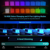 LED Light Cube LOFTEK : 4-inch RGB 16 Colors Cool Cube Lights with Remote Control, MCU Tesseract Mood Lamp, IP65 Waterproof and USB Charging Beside Desk Lamp,Perfect for Kids Nursery and Toys