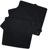 7“×7”Square silicone Silicone heat resistant trivet Trievt mat Jar opener Flexible Insulation High temperature resistant Dishwasher Food grade Saety (4 Pack black)