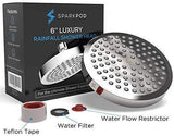 SparkPod Shower Head - High Pressure Rain - Luxury Modern Chrome Look - Easy Tool Free Installation - The Perfect Adjustable Replacement For Your Bathroom Shower Heads