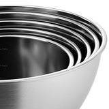 X-Chef Stainless Steel Mixing Bowls Set With 5 Lids and Anti-Slip Bottom, Measurement Marks, Non-Slip, Durable(Set of 5)