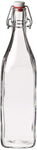 Seacoast Clear Glass Bottle with Swing Top Stopper, 33.75 Oz Round Pack of 4