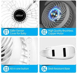 MOSAJIE Rechargeable Fan Mini Desk Fan Rotating, 3 Speeds USB Personal Fan Portable Small Table Quiet Fan with Truly Long Battery Life, Strong Wind Desktop Fan for Travel Camping Office Home (Black)