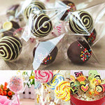 Augshy 300 Pcs Treat Bags Cello Bags 3x5" with 300 Twist Ties - 1.4 mils Thickness OPP Plastic Bags for Lollipop Candy Cake Pop Chocolate Cookie Wrapping Buffet