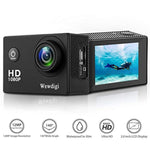 Wewdigi EV5000 Action Camera, 12MP 1080P 2 Inch LCD Screen, Waterproof Sports Cam 140 Degree Wide Angle Lens, 30m Sport Camera DV Camcorder with 10 Accessories Kit … (1080p, Black)