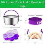 Instant Pot Accessories 6 and 8 qt Steamer Basket, Fits InstaPot Pressure Cooker, Insta Pot Ultra Egg Basket w/Silicone Handle and Non-Slip Legs (Instant Pot 6 and 8 Quart)