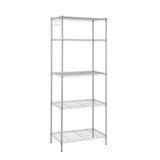 Rackaphile 5-Tier Classic Wire Storage Rack Organizer Kitchen Shelving Unit, Silver Grey