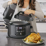 Ninja Foodi 7-in-1 Programmable Pressure Fryer, Slow Multi Cooker with TenderCrisp Technology, 5 Pot, 3-qt. Air Fry Basket (OP101), 5-Quart, Black/Gray