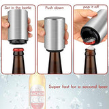 Beer Bottle Opener,ZUOXI Automatic Stainless Steel Bottle Catcher Caps with Magnetic Cap and No Cap Can Escape