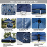 ABCCANOPY Pop Up Canopy Replacement Top Cover 100% Waterproof Choose 18+ Colors (Top White)