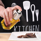 Premium Olive Oil Sprayer Mister for Kitchen Cooking Spritzer, Atomizer with Pump and Filter,Clog Free Non aerosol Vinegar BBQ Evo Oil Sprayer Bottle -Stainless Steel Glass (Oil Sprayer With Brush)
