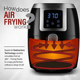 Gourmia GAF228 2.2 Qt Digital Air Fryer | Oil-Free Healthy Cooking | Digital Controls | Removable, Dishwasher-Safe Pan and Tray | Free Recipe Book Included