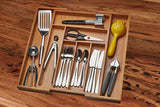 Kitchen Drawer Organizer, Adjustable Drawer Dividers to Fit Snugly Into Any Kitchen Drawer. Attractive Bamboo Wood Flatware, Cutlery and Utensil Tray is Also a Great Drawer Organizer Around the Home.