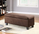 Homelegance  43" PU Leather Lift Top Large Storage Bench, Dark Brown