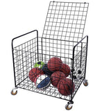 MyGift Metal Rolling Sports Ball Storage Hopper & Equipment Cart