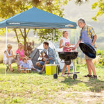 EzyFast Patented Anti-Pooling Instant Beach Canopy Shelter for Rain or Sunshine, Portable 10ft x 10ft Straight Leg Pop Up Shade Tent with Wheeled Carry Bag