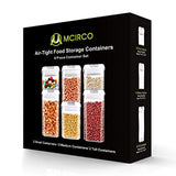 Food Storage Container, MCIRCO Air-Tight Cereal & Dry Food Storage Set- 6 Piece Set with Free 20 Pcs Chalkboard Labels - Food Grade Durable Plastic BPA Free - Keep Food Dry & Fresh with Easy Lock